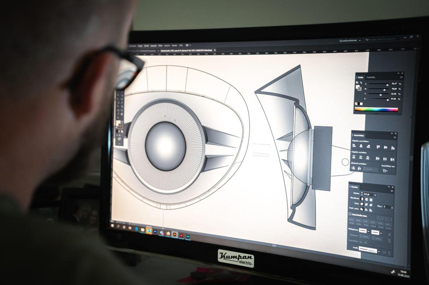 Person using CAD for finite element analysis