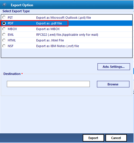choose pdf