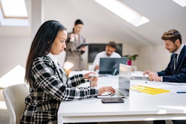 A woman using her laptop