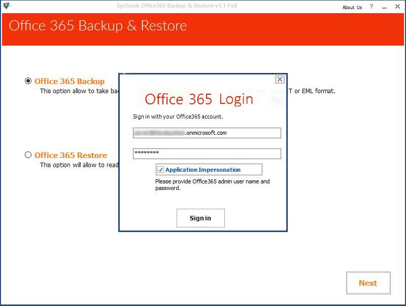 login with O365 credentials