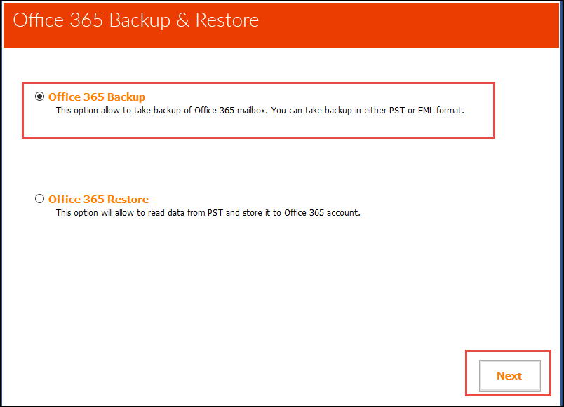 2. Select Restore option